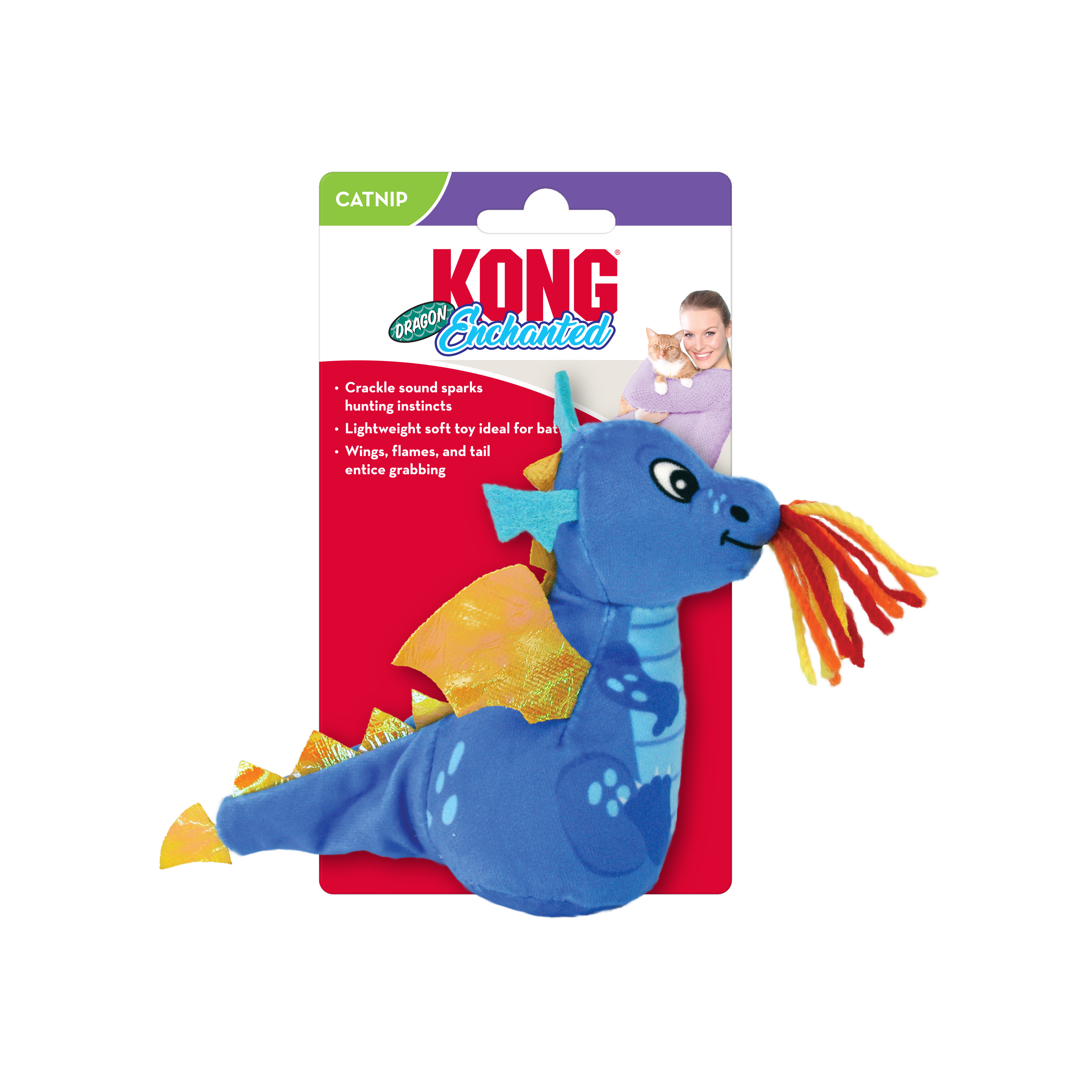 KONG Enchanted Dragon Catnip Crinkle Cat Toy