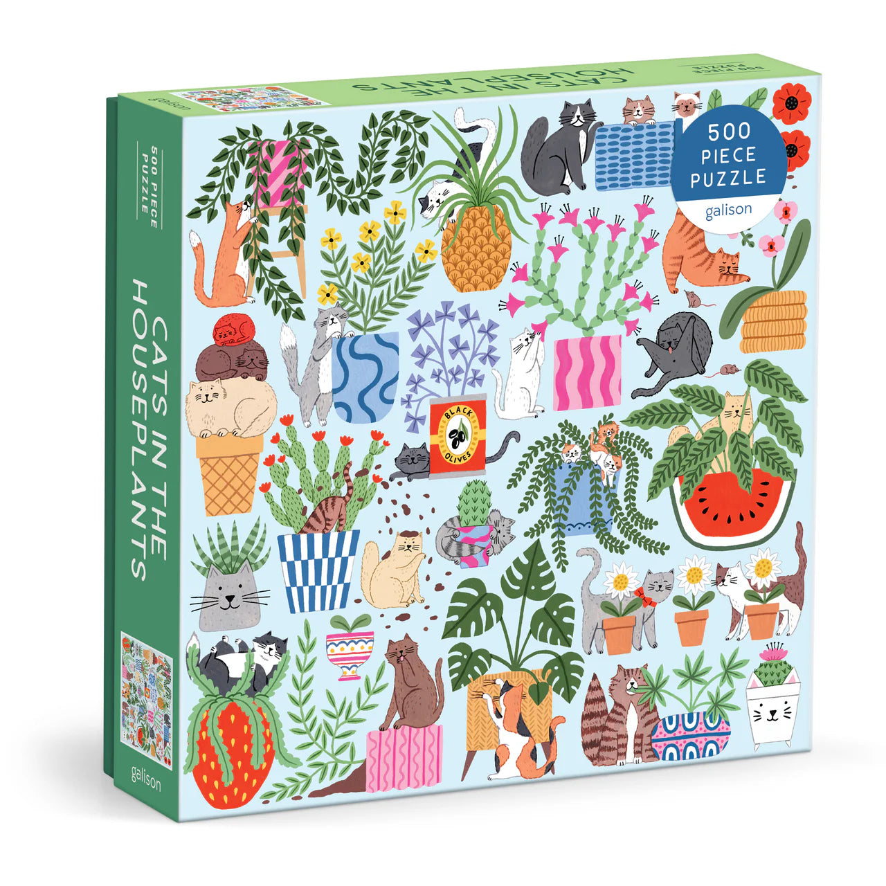 Cats in the Houseplants 500 Piece Jigsaw Puzzle by Galison