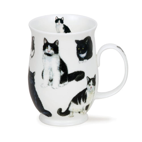 Mugs Dunoon Fine Bone China Mug: Suffolk Cats Black & White