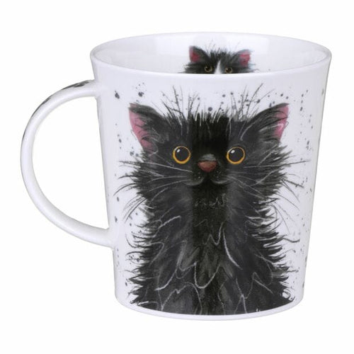 Mugs Dunoon Fine Bone China Cat Mug: Catter Splatter Black & White