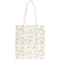 White Cat Print PolyCotton Tote Shopping Bag