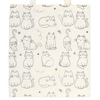 White Cat Print PolyCotton Tote Shopping Bag