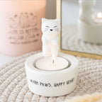 Warm Paws Happy Heart Cat Tea Light Holder – Cat Lover Gift & Home Decor