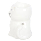 White Happy Cat Ceramic Oil Burner