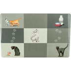 Trixie Non Slip Food Water Placemat - Patchwork Cat Design