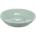 Trixie Ceramic Cat Food Water Shallow Bowl - Cat or Fish Design, 2 Colours