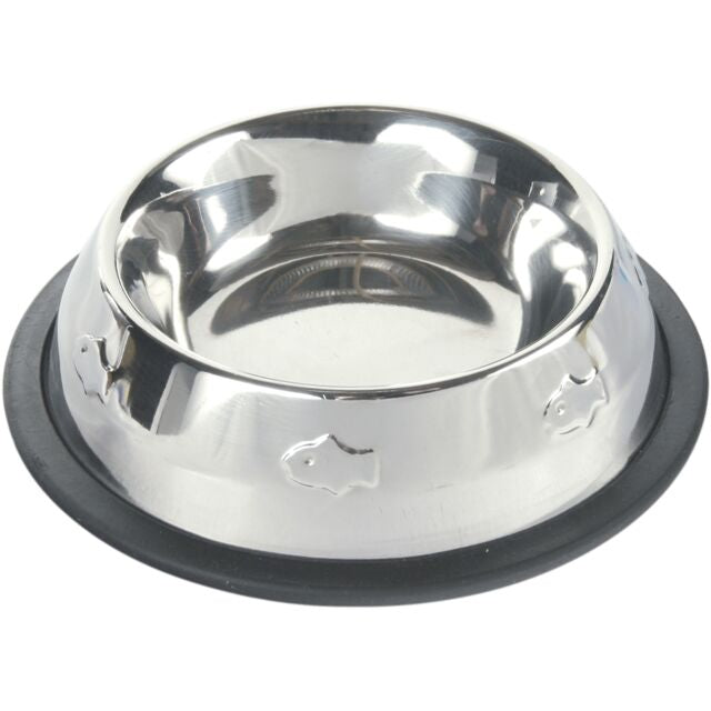 Trixie Stainless Steel Non Slip Pet Food Water Bowl with Fish Design