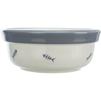 Trixie Elevated Double Cat Food Water Ceramic Bowls Blue Fish Design