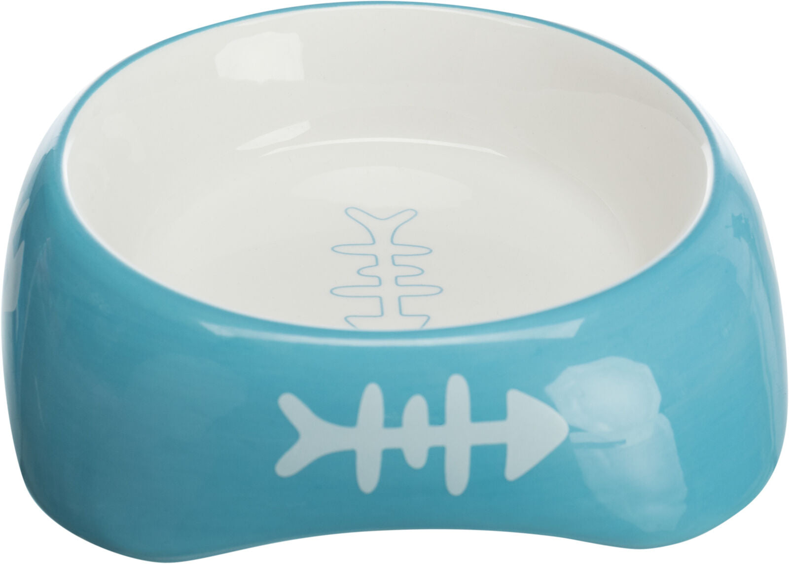 Trixie Cat Food Water Ceramic Bowl - Fishbone & Cat Design, 3 Colours