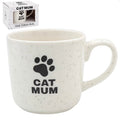 Reactive Glaze Cat Mum Mug – White Ceramic Coffee Cup for Cat Lovers