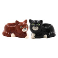 Pair of Egg Cups Brown & Black Cats