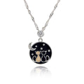 Equilibrium Stargazing Cats Silver Plated Necklace