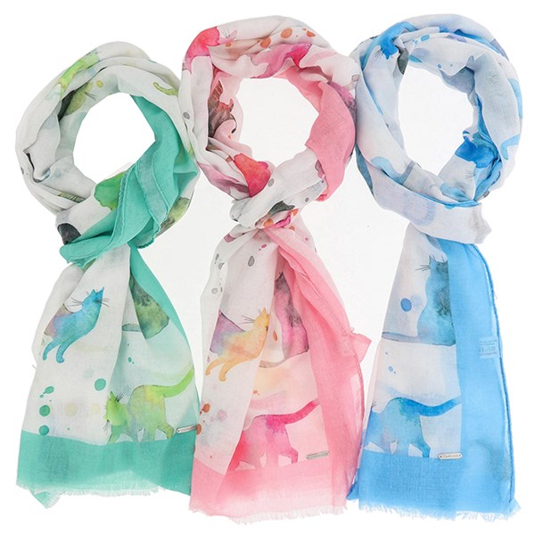 Equilibrium Many Cats Lightweight Summer Scarf
