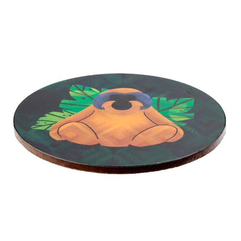 Animal Kingdom Set of 4 Round Cork Coasters Lion Tiger Sloth Zebra