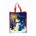 Lisa Parker Christmas reusable shopping bag showing festive snowman and cats winter artwork