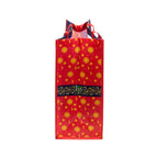 Side view of Lisa Parker Christmas reusable shopping bag showing festive star and moon patterned gusset with snowman artwork