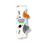 Lola cat plush beauty headband in Adoramals packaging with soft white fabric and cute ginger and grey cat ears