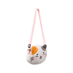 Front view of Adoramals Lola the Cat plush shoulder bag