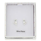 Equilibrium Loving Cat silver plated earrings presented in Equilibrium gift box