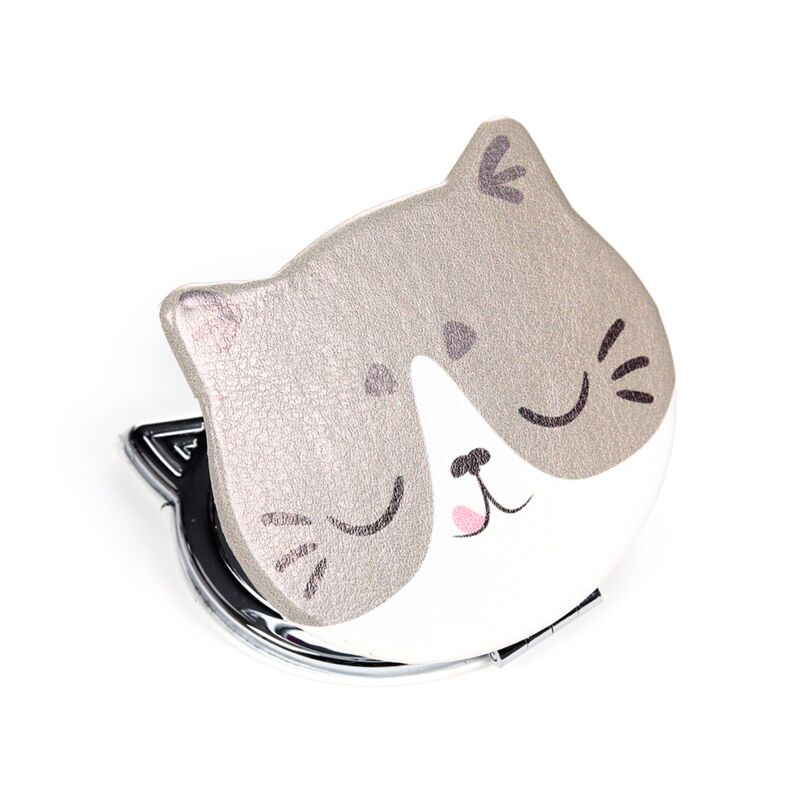 Beans & Co Cat Face Leatherette Compact Mirror - 3 Designs