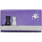 Purple Mala Leather Midnight Cats Matinee Purse