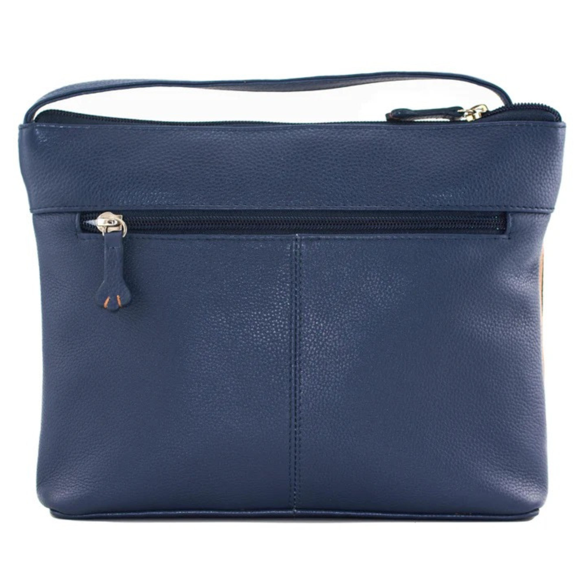 Back of Mala Leather Alley Cats leather midi cross body bag with playful cat appliqué design

