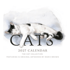 Marie Brown Fine Art Cats 2027 wall calendar featuring watercolour cat artwork