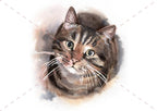 Woody Cat watercolour cat artwork by Marie Brown – July calendar image