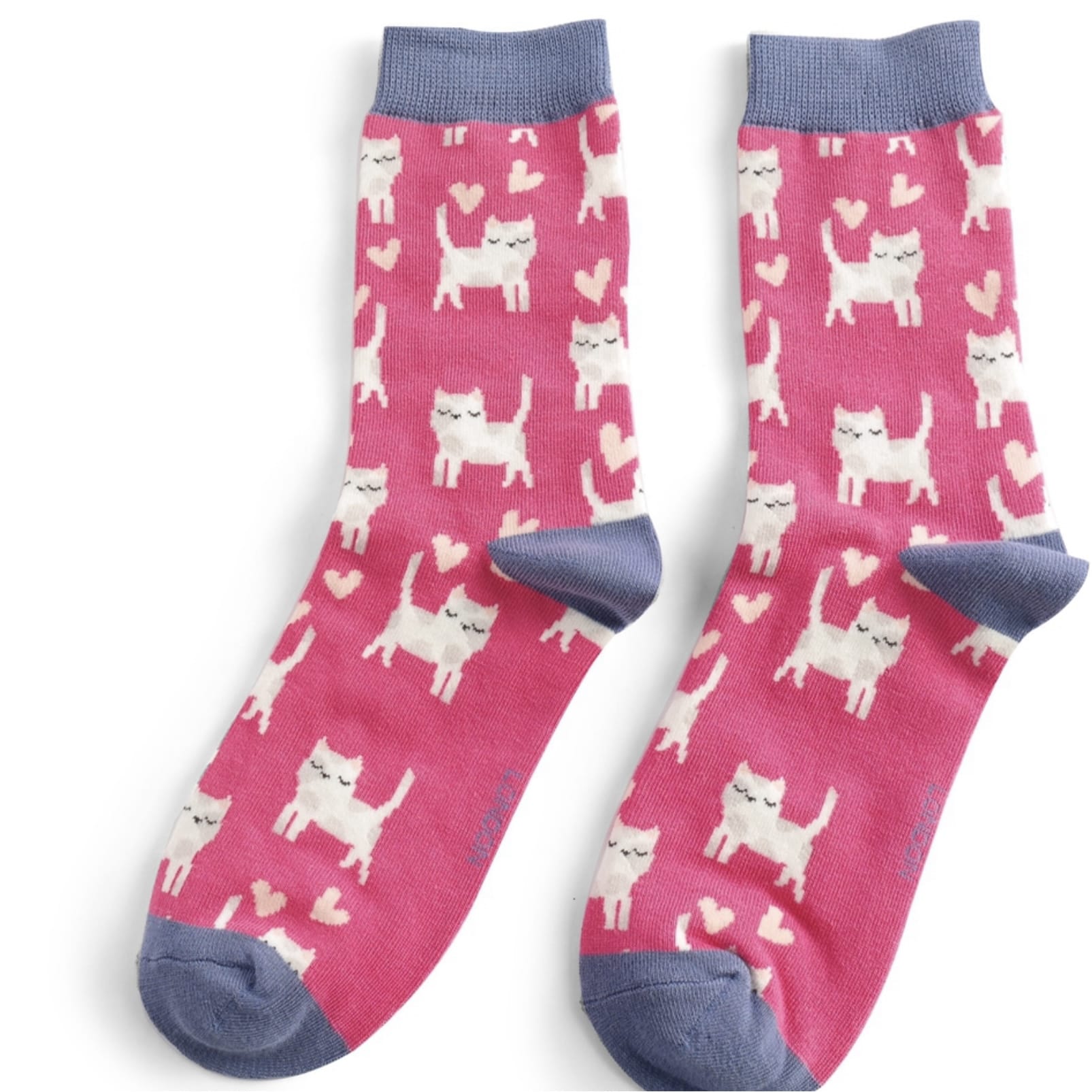 Socks Miss Sparrow Ladies' Bamboo Socks – Sleepy Cats Hot Pink