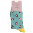 Socks Miss Sparrow Ladies' Bamboo Socks – Jelly Bean Paws Duck Egg