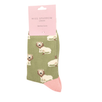 Socks Miss Sparrow Ladies' Bamboo Socks – Lions Olive Green