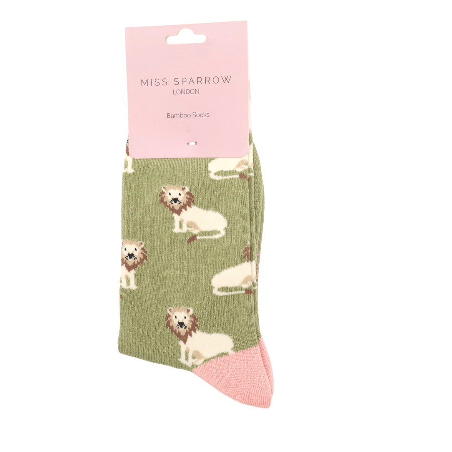 Socks Miss Sparrow Ladies' Bamboo Socks – Lions Olive Green