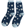 Socks Miss Sparrow Ladies' Bamboo Socks – Paw Print Navy