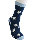 Socks Miss Sparrow Ladies' Bamboo Socks – Paw Print Navy