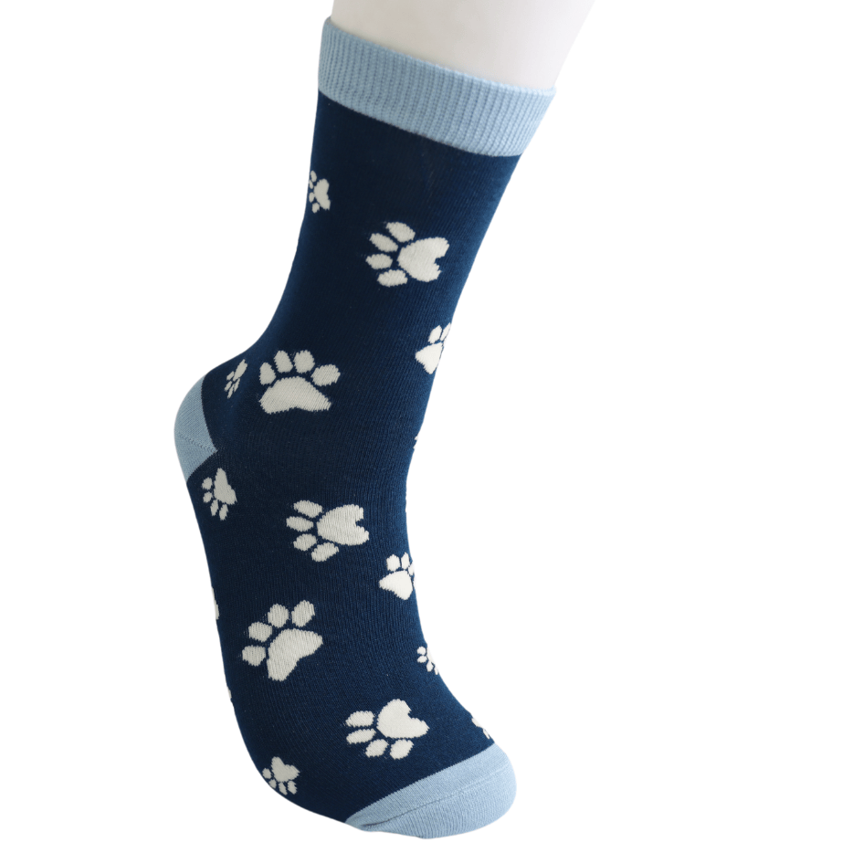 Socks Miss Sparrow Ladies' Bamboo Socks – Paw Print Navy