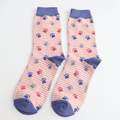 Socks Miss Sparrow Ladies' Bamboo Socks – Paws & Stripes Dusky Pink