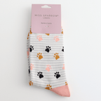 Socks Miss Sparrow Ladies' Bamboo Socks – Paws & Stripes Silver