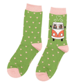 Socks Miss Sparrow Ladies' Bamboo Socks – Road Trip Cats Green