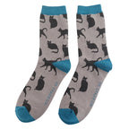 Socks Mr Sparrow Men's Bamboo Cat Socks 'Cute Cats' – Grey