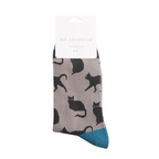 Socks Mr Sparrow Men's Bamboo Cat Socks 'Cute Cats' – Grey