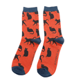 Socks Mr Sparrow Men's Bamboo Cat Socks 'Cute Cats' – Orange