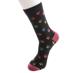 Socks Mr Sparrow Men's Bamboo Cat Socks 'Multi Paw Prints' – Black