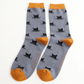 Socks Mr Sparrow Men's Bamboo Cat Socks 'Peeking Cats' – Inky Blue