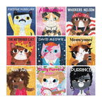 Completed Mudpuppy Music Cats 500 piece jigsaw puzzle measuring 51 × 51cm with nine colourful musical cat portraits by Angie Rozelaar.