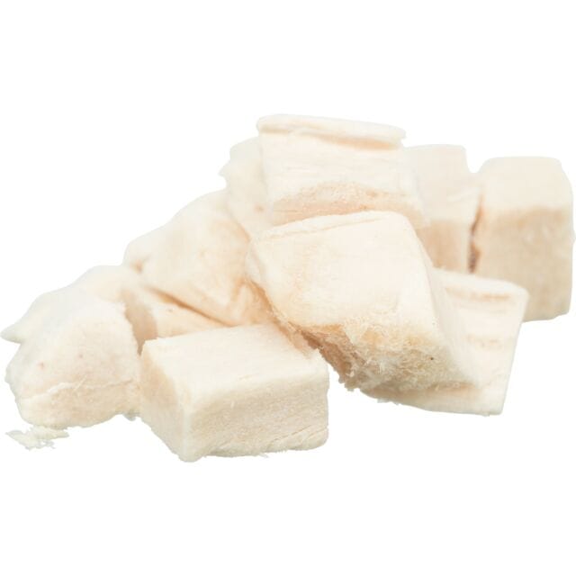 Pile of small pale white treat cubes pictured for the Trixie PREMIO Christmas Advent Calendar