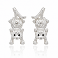 Equilibrium Silver Plated Comical Cat Earrings