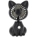 Black cooling fan shaped like a sitting cat with ears 