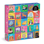 Mudpuppy Purr-fect Portraits 500 piece cat jigsaw puzzle box showing colourful illustrations of 25 cat breeds including Bengal, Persian and Maine Coon.