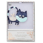 Equilibrium Silver Plated Quirky Cat Magnetic Brooch