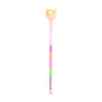 Pink Rainbow Ink Cat Head Topper Pen with glitter cat topper